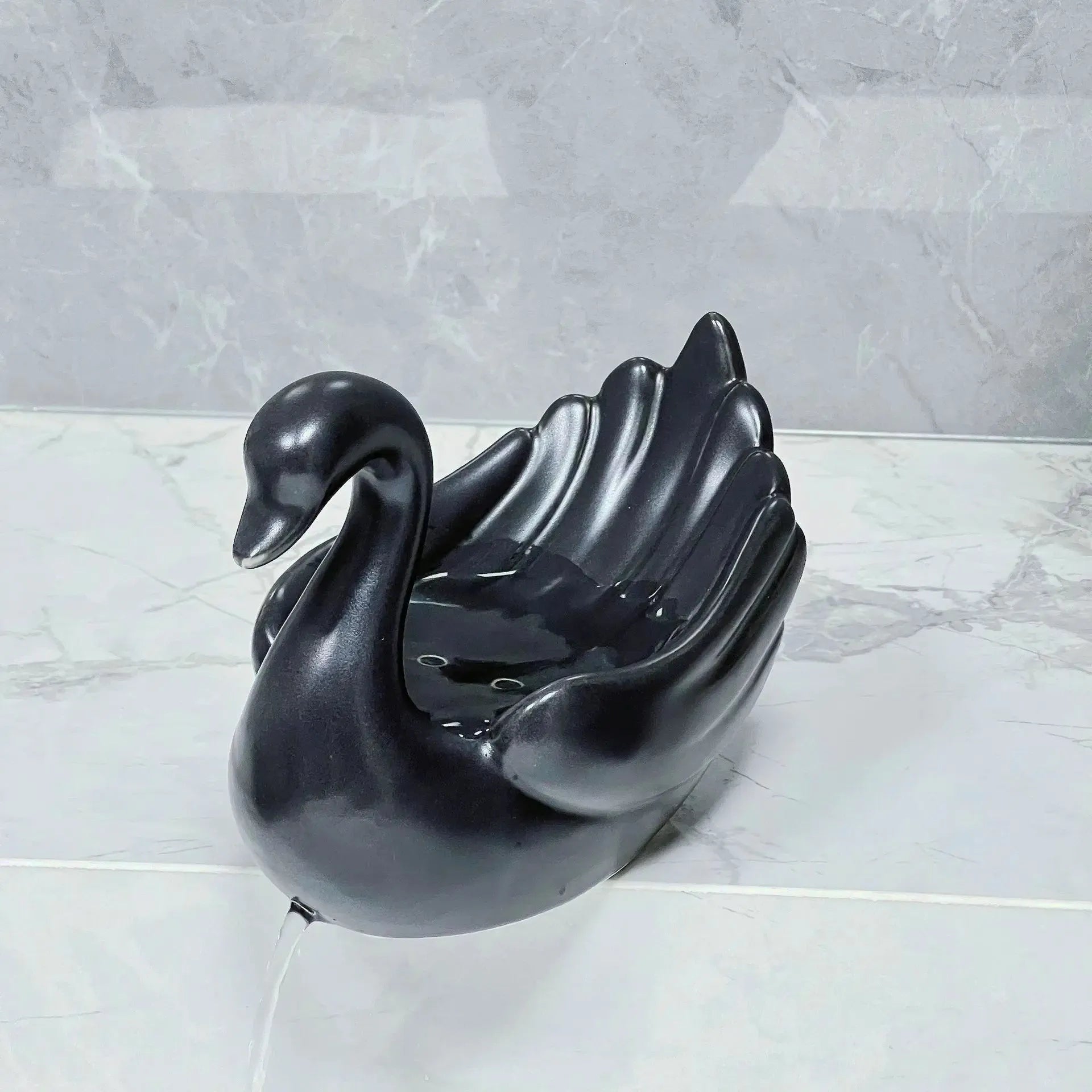Porte Savon Cygne Noir Mate